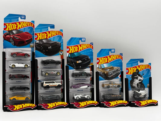 Hot Wheels bliszteres tároló mainline autókhoz – 1–5 Autós Méretválasztékban